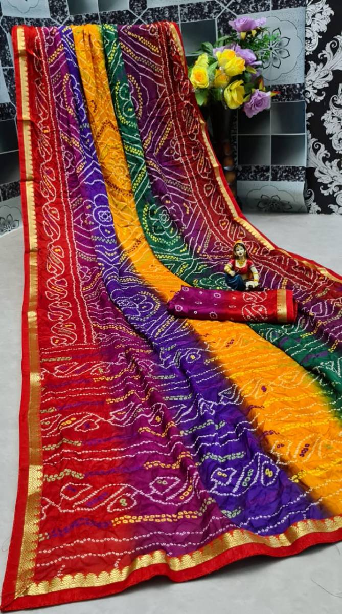 Mahek 24 Latest Designer Regular Wear Heavy Bandhani Printed Chiffon Saree Collection
